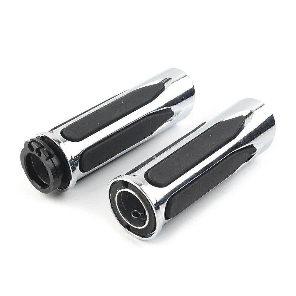 Chrome Soft Touch Hand Grips for Harley Touring Street Road Glide (2014-2023)