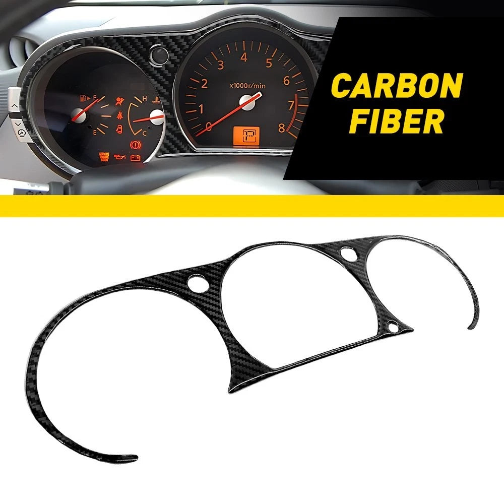 Carbon Fiber Look Instrument Cluster Panel Trim Cover for Nissan 350Z (2003–2009)
