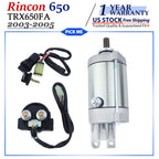 Starter Motor for Honda TRX650FA FourTrax Rincon 650 (2003–2005) with Relay & Switch