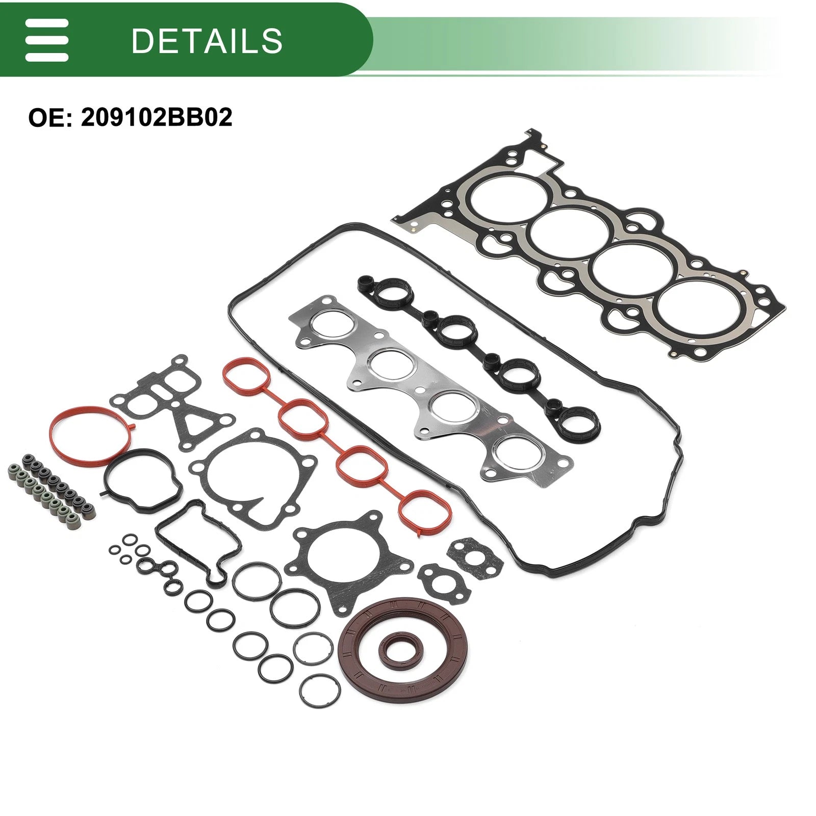 Set of 1 Cylinder Head Gasket Kit No. 209102BB02 for Hyundai 