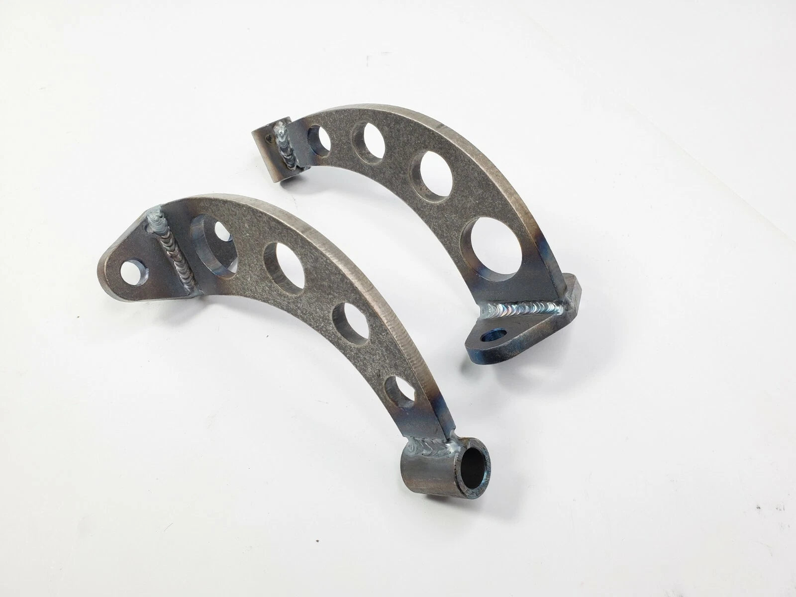 Pair Drilled Headlight Stands Chrome for Dietz Buckets Custom Steel Frame (—)
