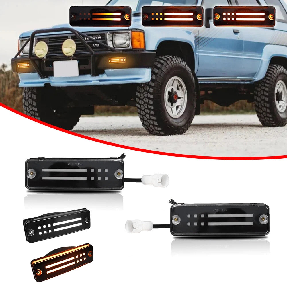 Amber LED Signal Lights with Smoked Lens for Toyota 4Runner & Pickup (1984–1988)