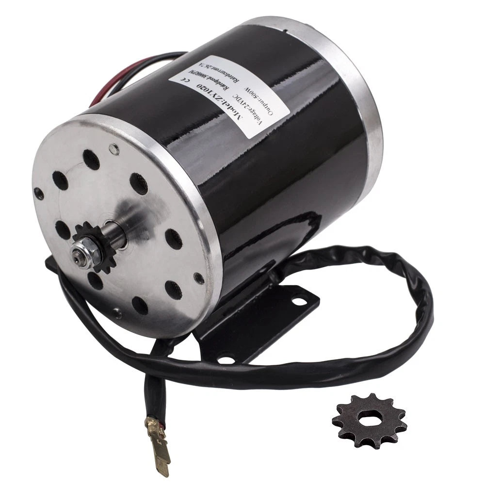 500W DC 24V Electric Brushed Motor with Bracket for Electric Scooter E-Bike
