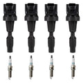 Set of 4 Ignition Coils & Iridium Spark Plugs for Optima Sonata (2011–2016)