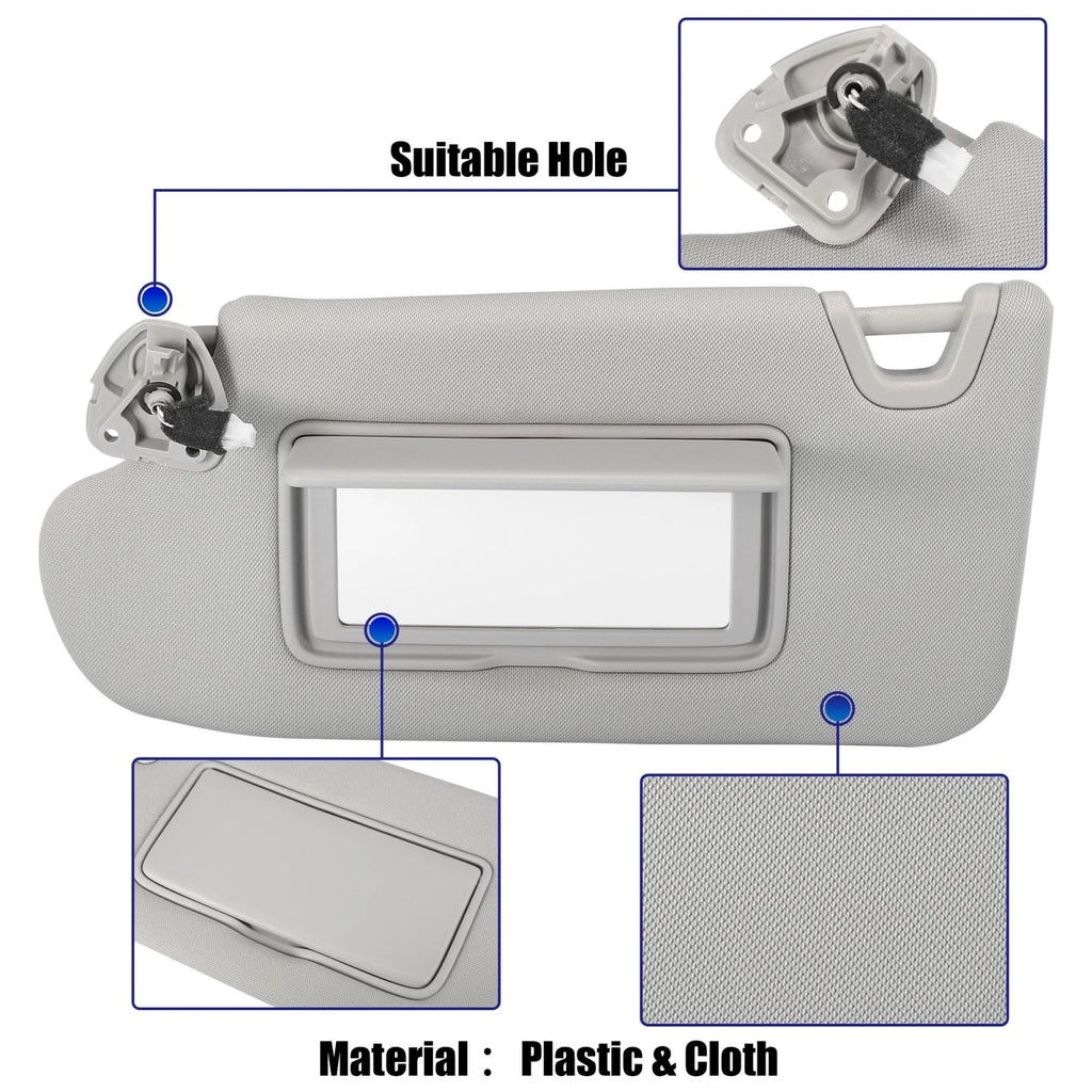 Left Side Sun Visor w/ Light Mirror for Nissan Altima (2013–2018) 96401-3TA2A