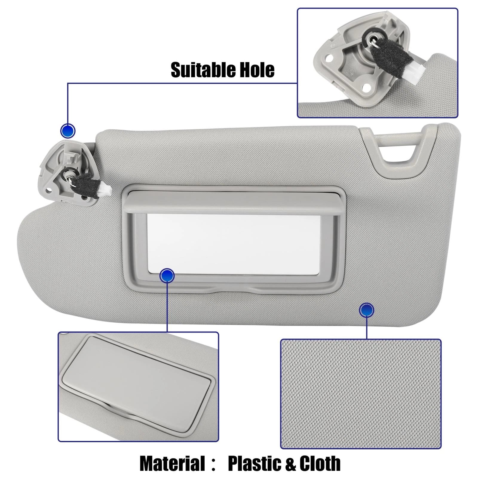 Left Side Sun Visor w/ Light Mirror for Nissan Altima (2013–2018) 96401-3TA2A