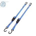 2 Pack Tie Downs 1" × 4 Feet Ratchet Straps 2400Lbs with S Hook Blue