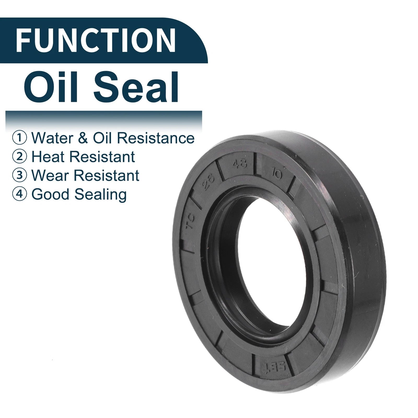 Set of 5 Oil Seal Rotary Shaft Seal NBR Rubber 26x48x10mm