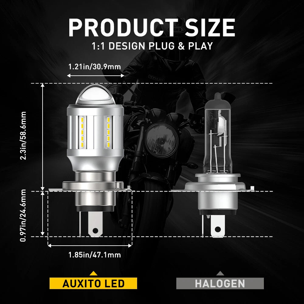 H4 9003 LED Headlight Bulb for Motorcycle (Hi/Lo Beam)