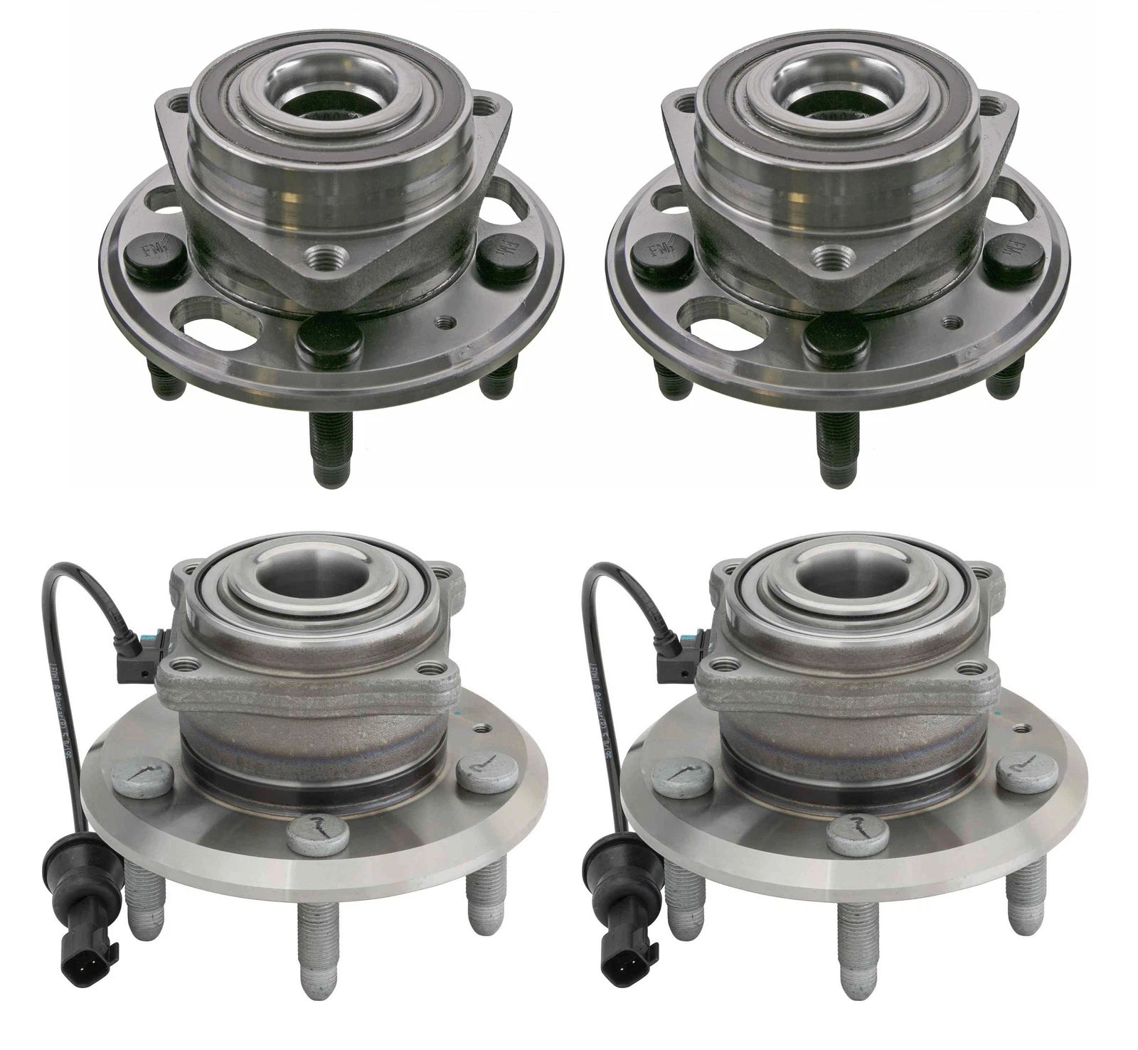 Moog Front Rear Wheel Bearing and Hub Assemblies Kit for Chevy GMC