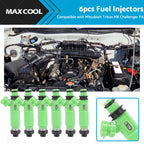 6PCS Fuel Injector for Mitsubishi Triton MK 6G72 3.0L V6 (2000–2006)