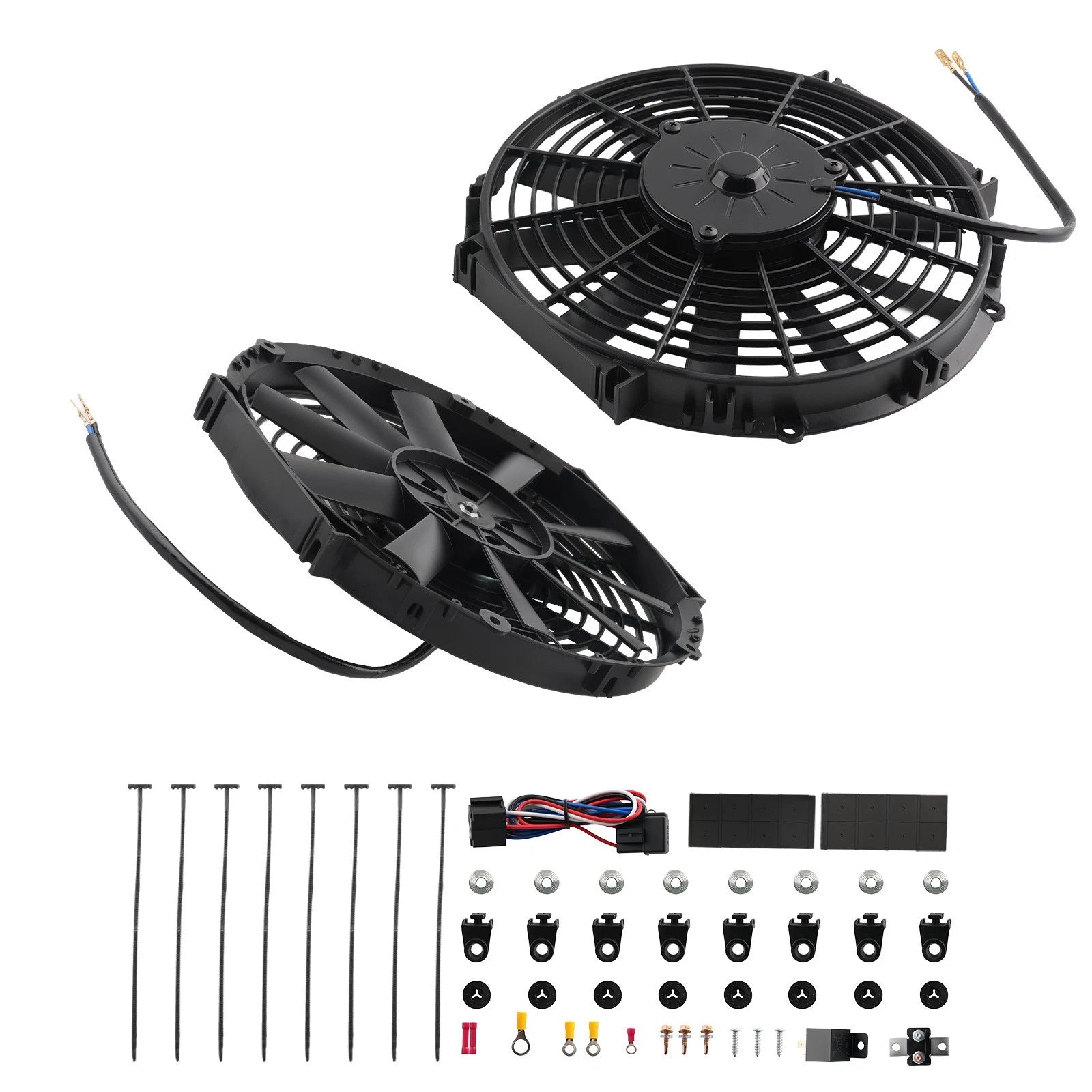 2X 12" Electric Radiator Cooling Fan 12V 80W for Universal Fit
