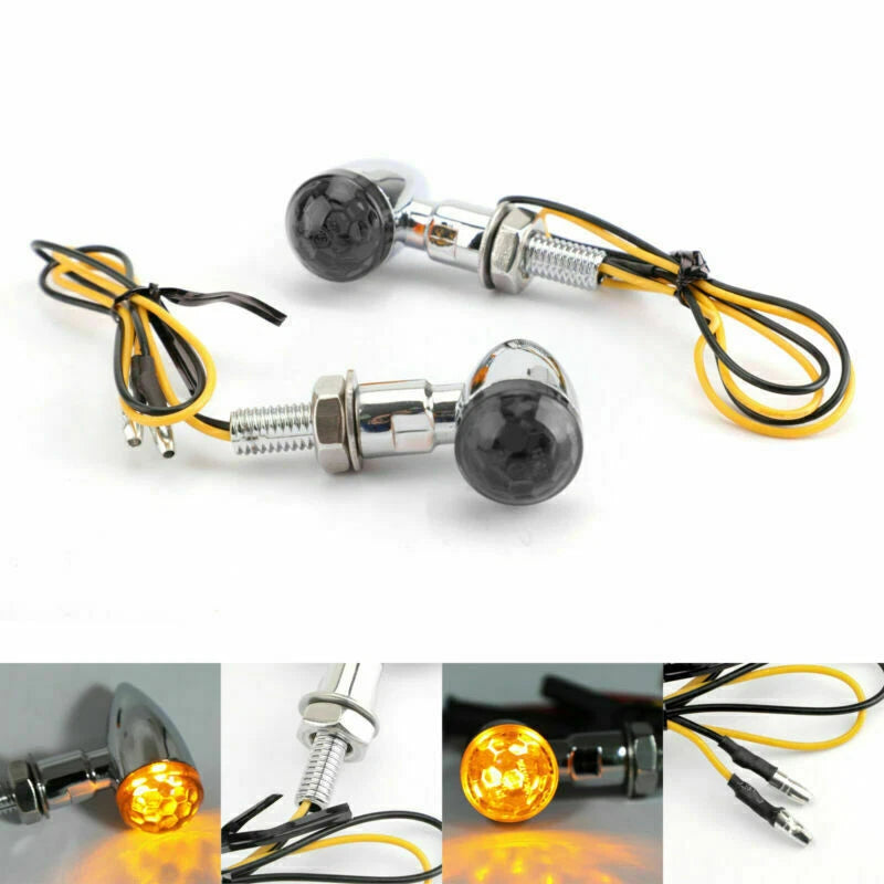 Universal Chrome Mini Bullet Turn Signal Indicator Light for
