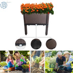 Raised Plastic Garden Bed Planter for Outdoor Vegetables and Herbs