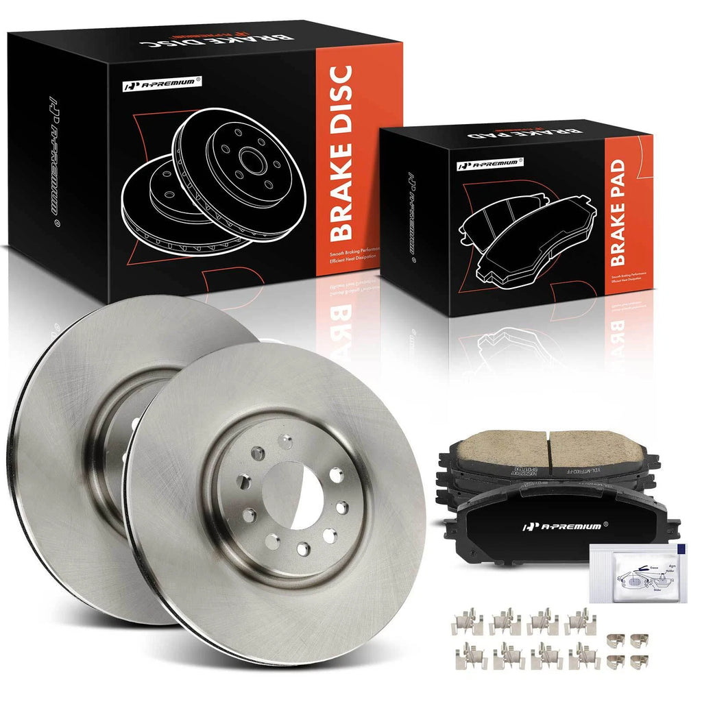 Front Disc Brake Rotors & Ceramic Pads for Jeep Cherokee (2014–2022)