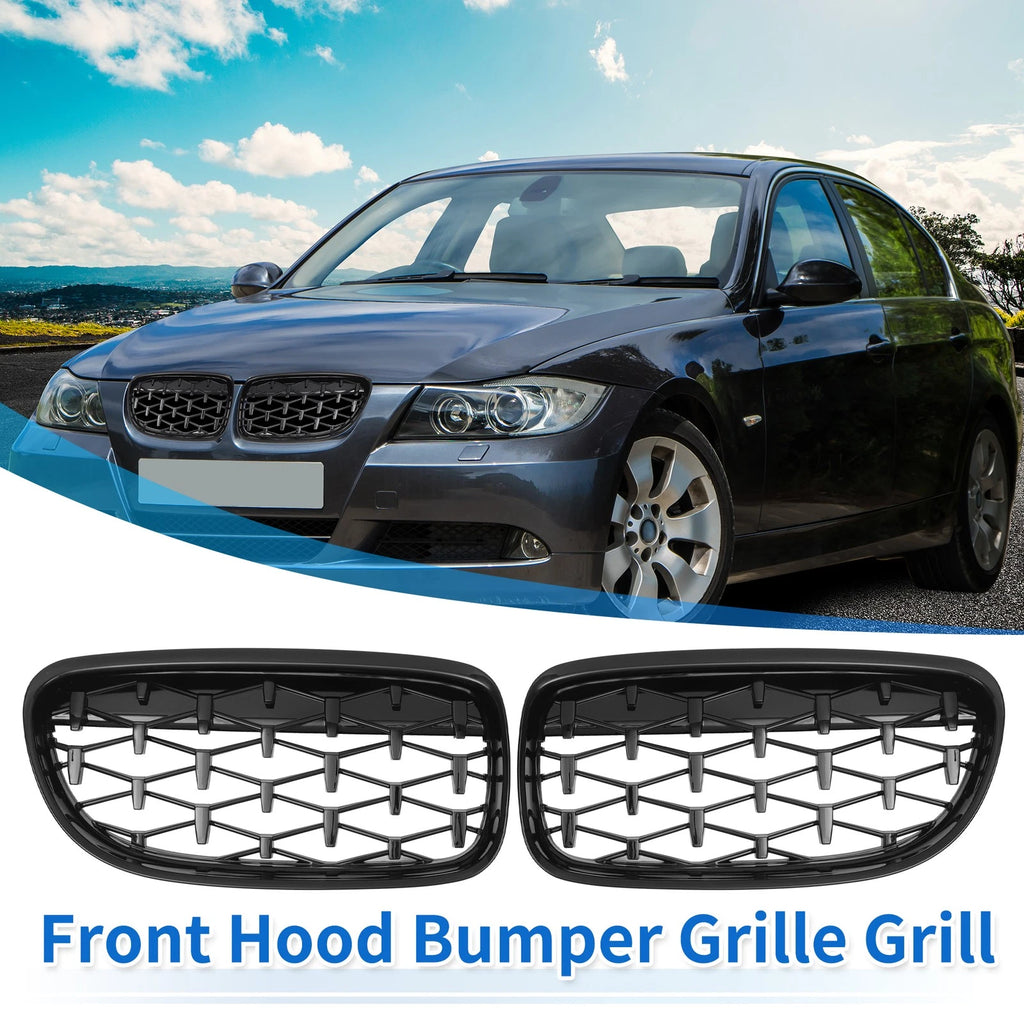 Set of 2 Front Hood Bumper Grilles for BMW 335d 328i 335i xDrive (E90)