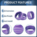 Set of 3 AC Heater Temp Switch Knob Cover Rings for Subaru Forester (2014–2018) Purple