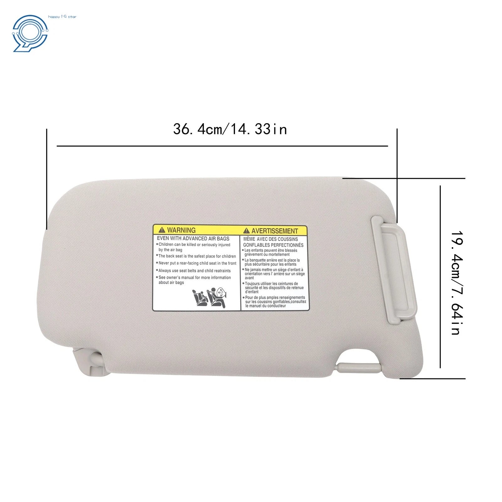 Driver Sun Visors for Nissan Sentra (2013-2019) with Vanity Mirror, Light Gray