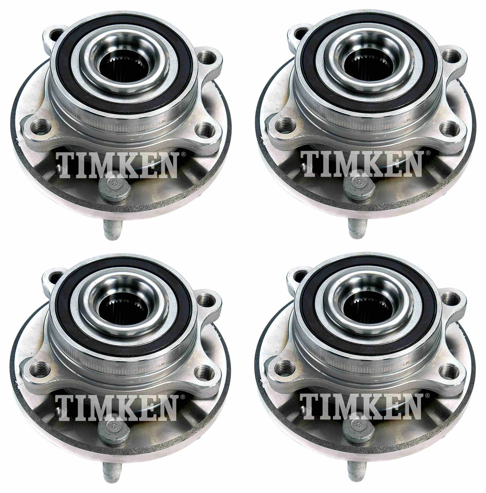Front and Rear Wheel Bearing & Hub Assembly Kit for Ford Taurus AWD (2013–2017)