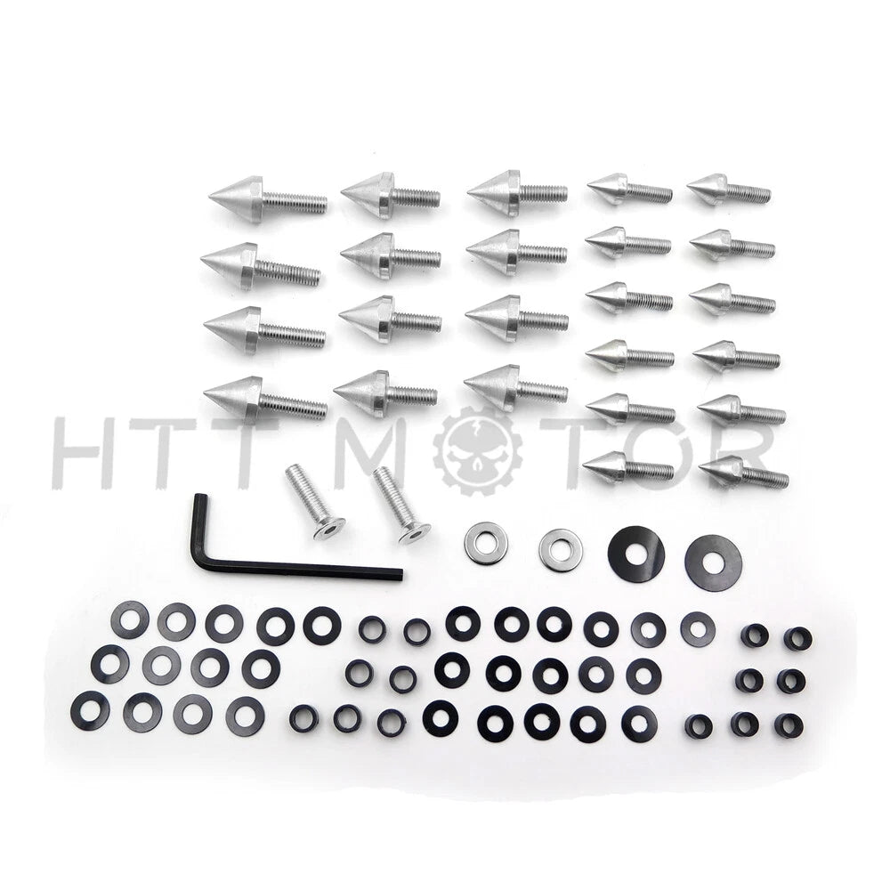 Silver Motorcycle Fairing Bolts Kit for Suzuki GSXR1000 (2003–2004)