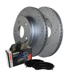 Front Brake Kit 336mm Drilled Disc Rotors & Semi-Metallic Pads for Dodge Ram 1500 (2002–2023)