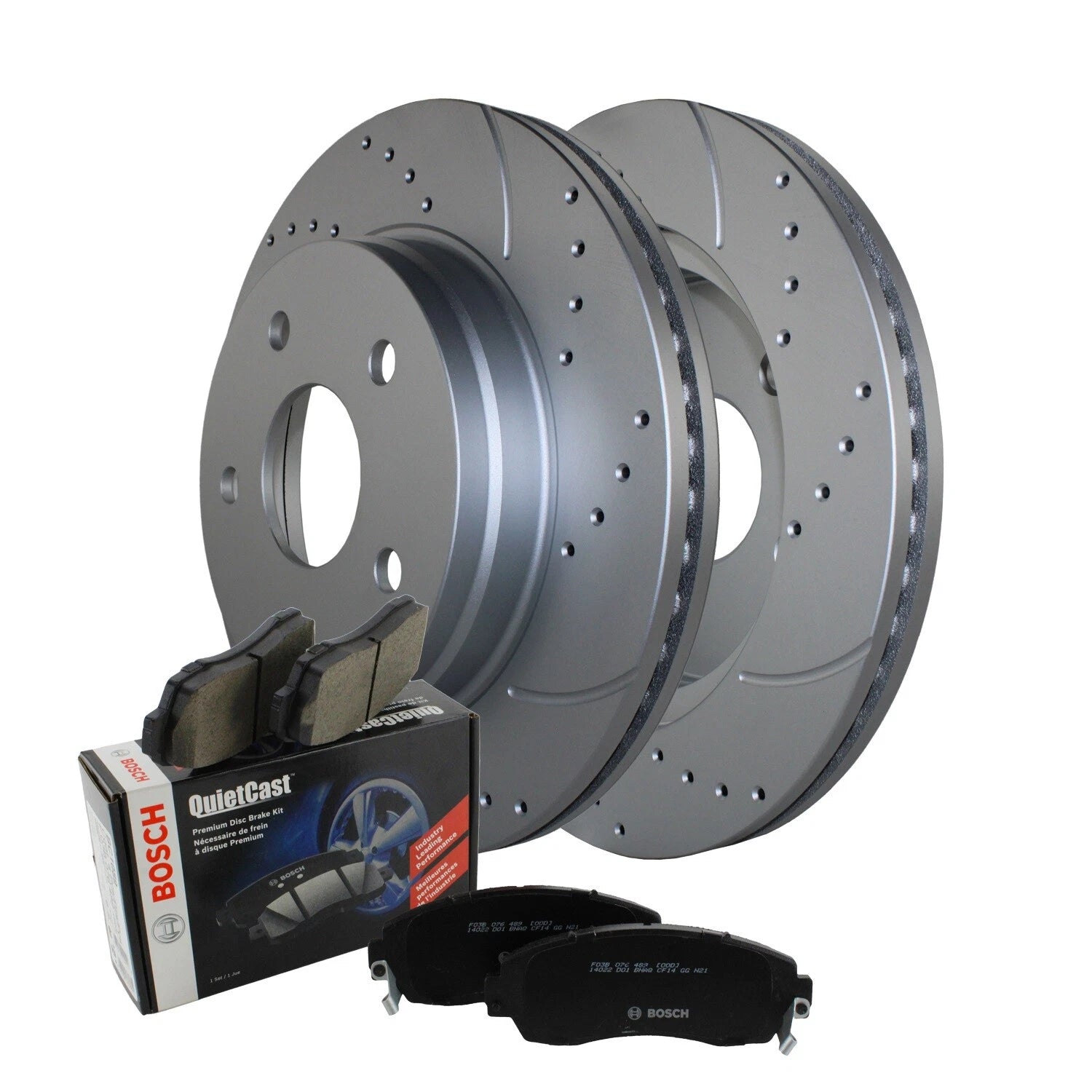 Front Brake Kit 336mm Drilled Disc Rotors & Semi-Metallic Pads for Dodge Ram 1500 (2002–2023)