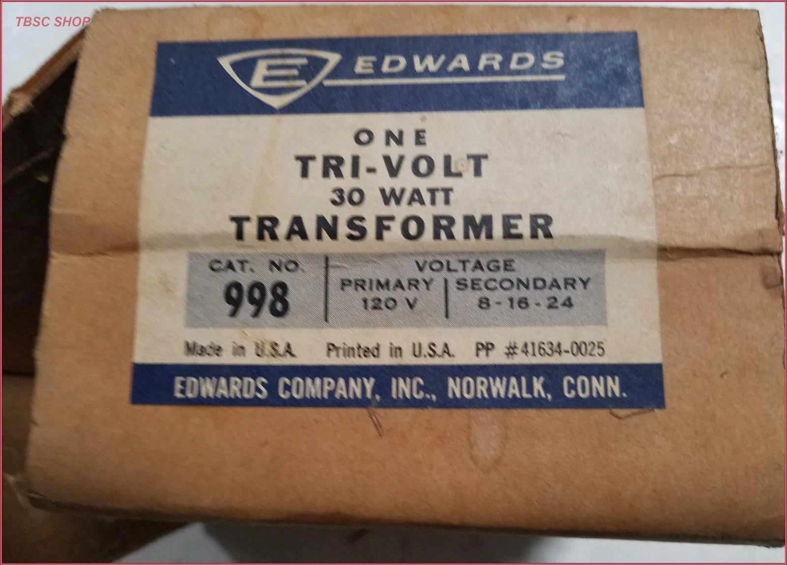 Tri-Volt Transformer for Vintage Edwards Model 998 (30 Watt)