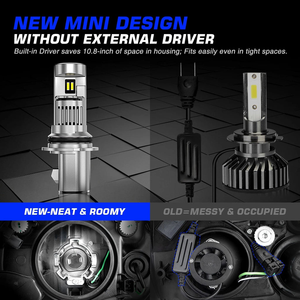 2X NOVSIGHT HB1 9004 LED Headlight Bulbs Kit Hi/Lo Beam (2000–2023)