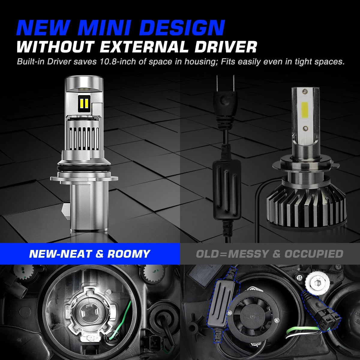 2X NOVSIGHT HB1 9004 LED Headlight Bulbs Kit Hi/Lo Beam (2000–2023)