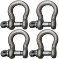 Set of 4 Shackle Clevis D-Ring 3/4" with Screw Pin for Rigging