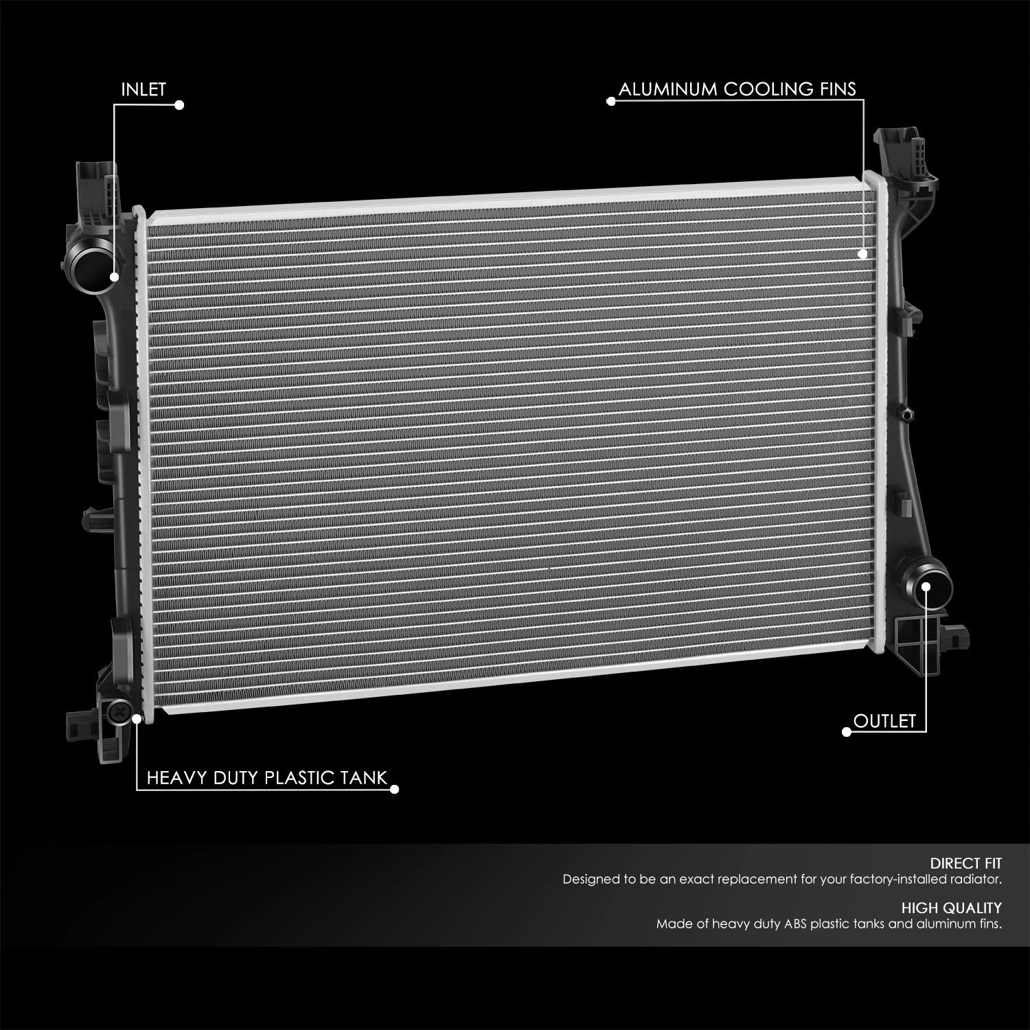 Aluminum Core Cooling Radiator for Fiat 500L (2014–2019) DPI 13513