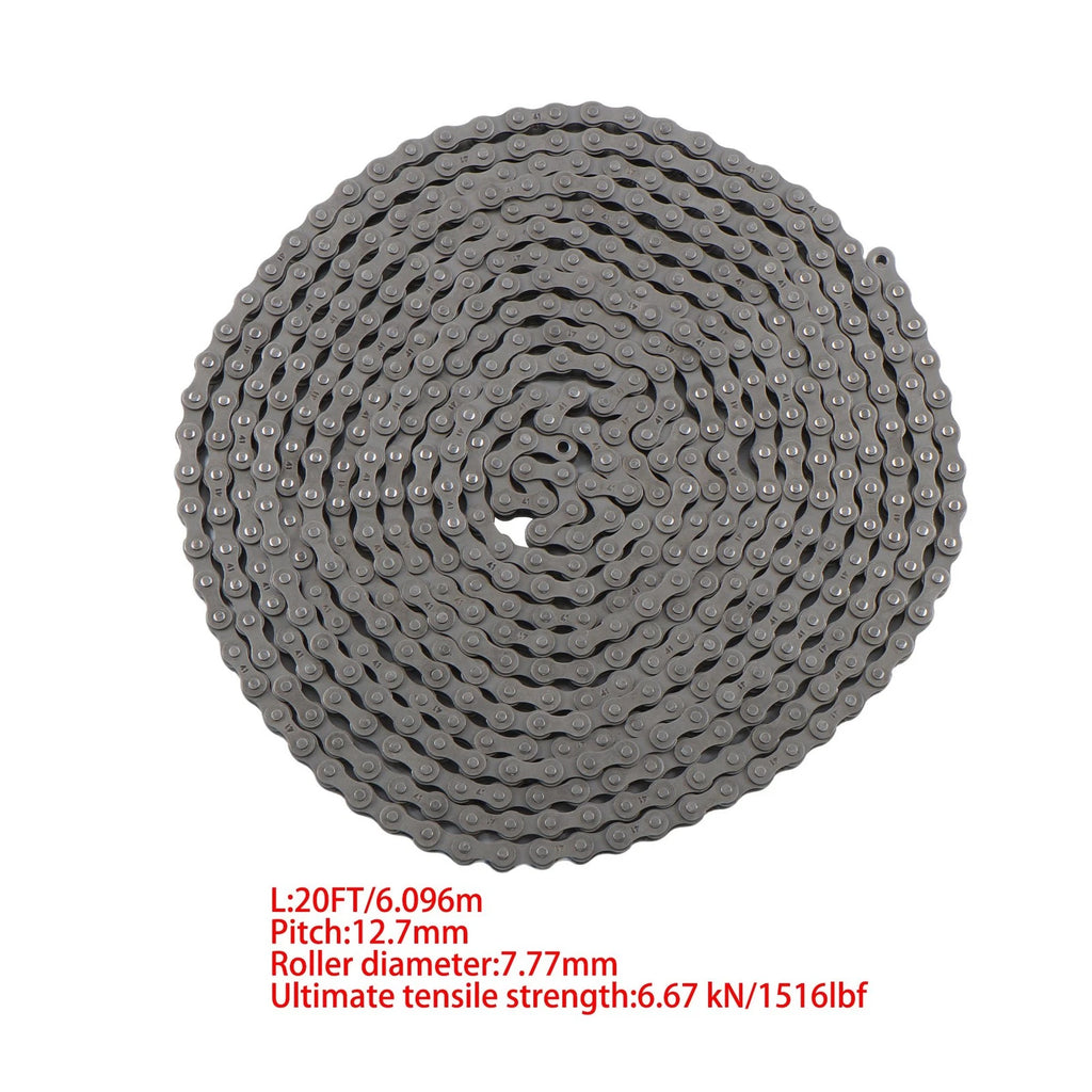 20ft Roller Chain with Master Link for Gate Opener (Industrial)