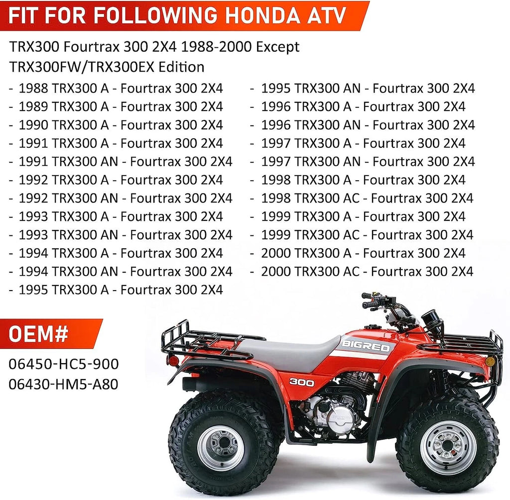 Front Brake Shoes Springs Pins Kit for Honda TRX300 2x4 (1988–2000)