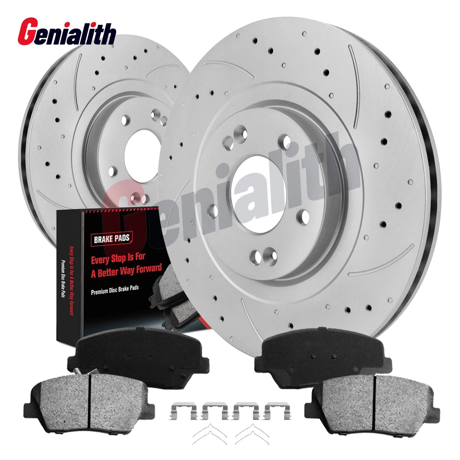 Set of 2 Front Drilled Brake Rotors & Ceramic Pads for KIA Sorento (2014–2020)