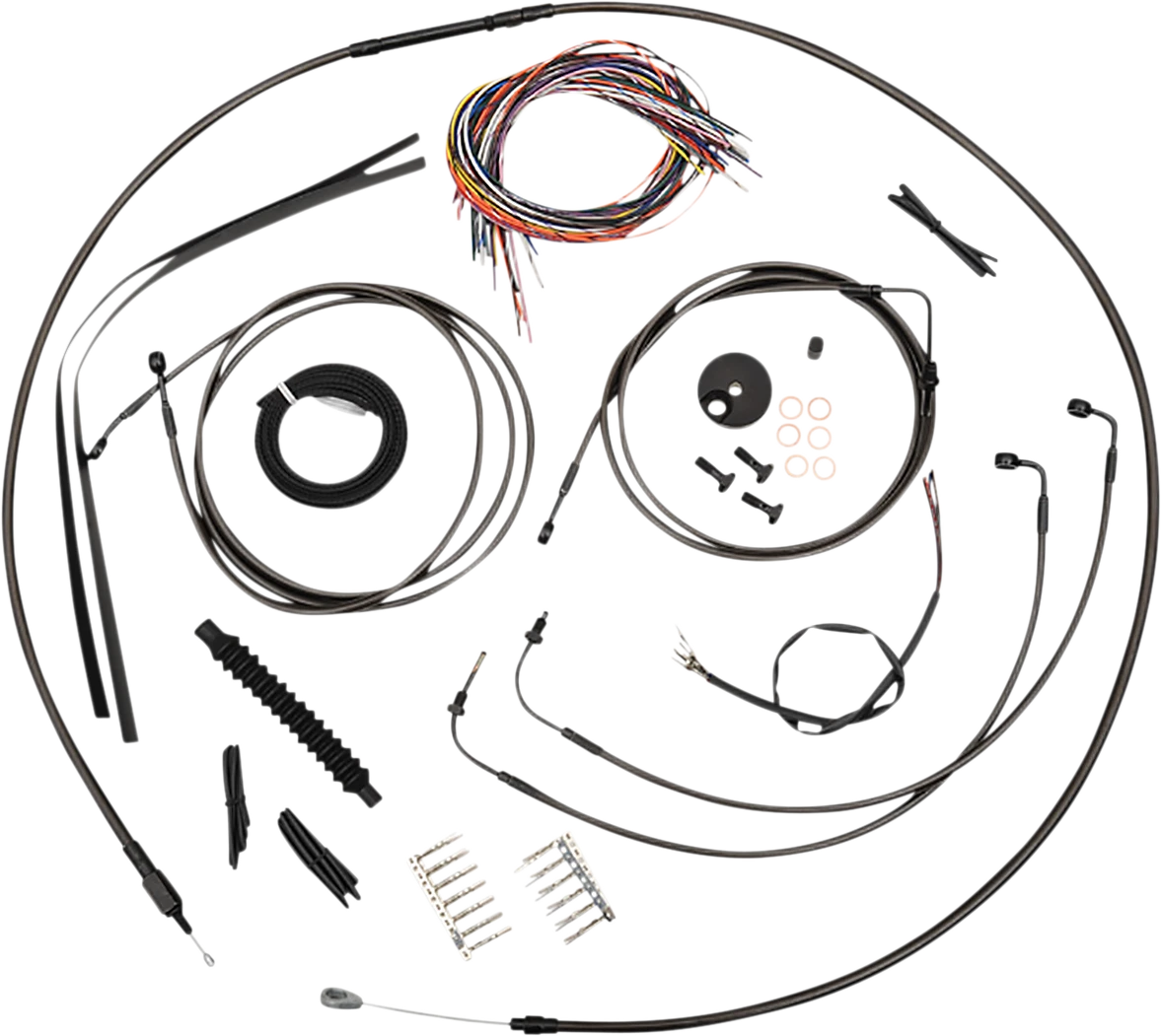 Complete Braided Cable Kit for LA Choppers Mini Handlebars (ABS)