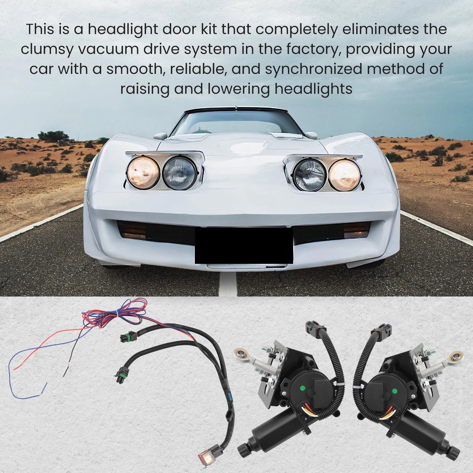 Electric Headlight Conversion Kit for Corvette Indianapolis 500 (1978-1978)