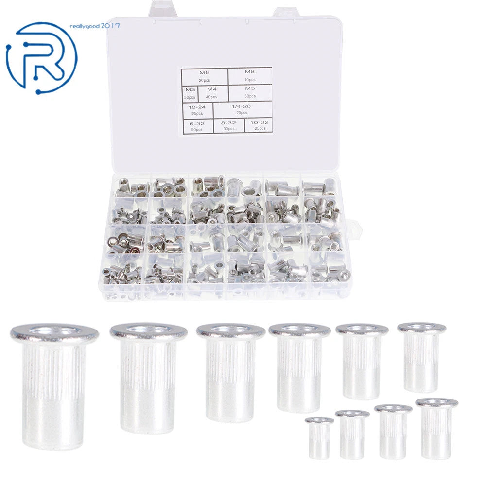 Set of 300 Aluminum Rivet Nuts for Various Applications