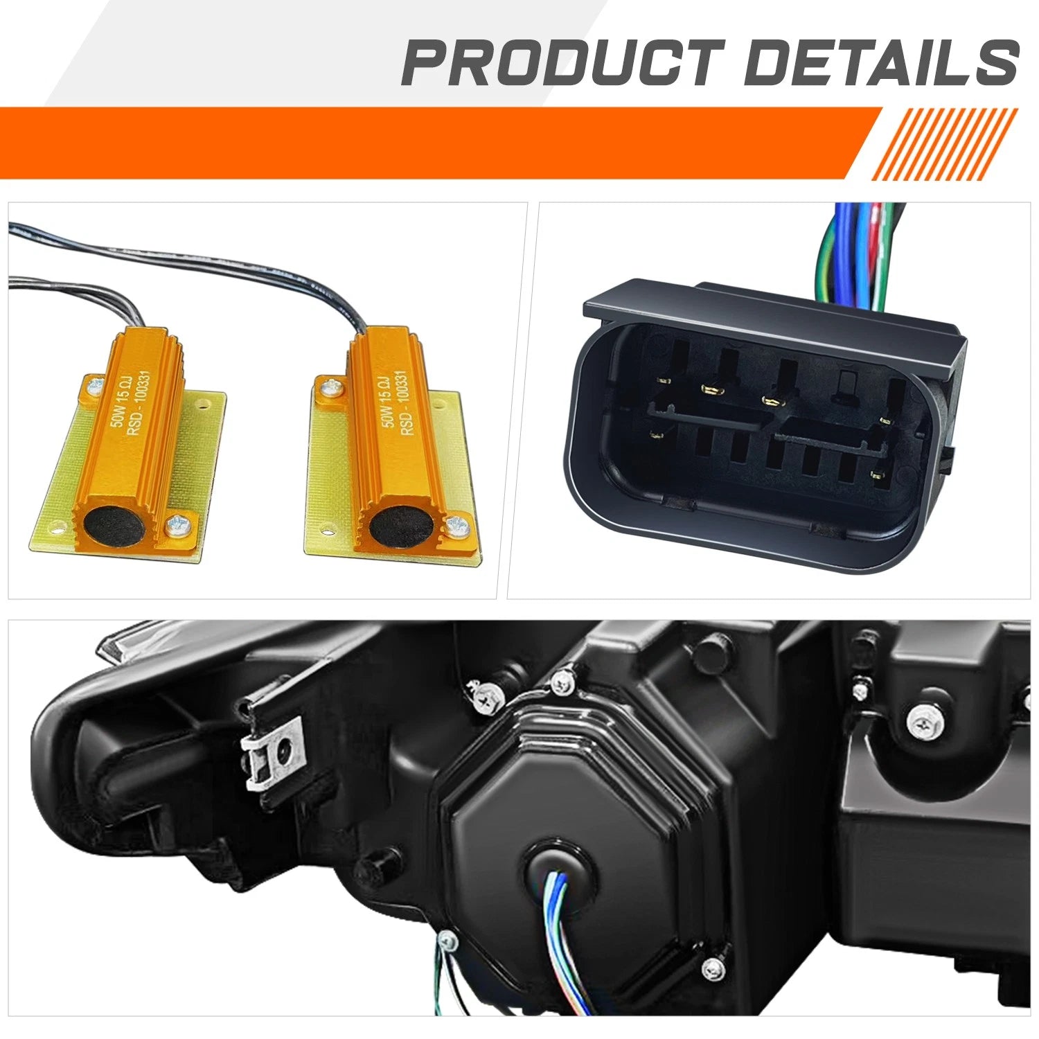 Amber LED Sequential Turn Signal Projector Headlights for Kenworth T880 (2019–2024)