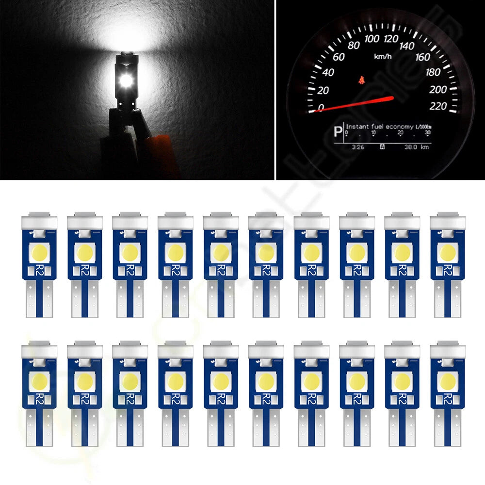 20X T5 6000K LED Visor Vanity Mirror Footwell Light Bulbs 37 74 58 70