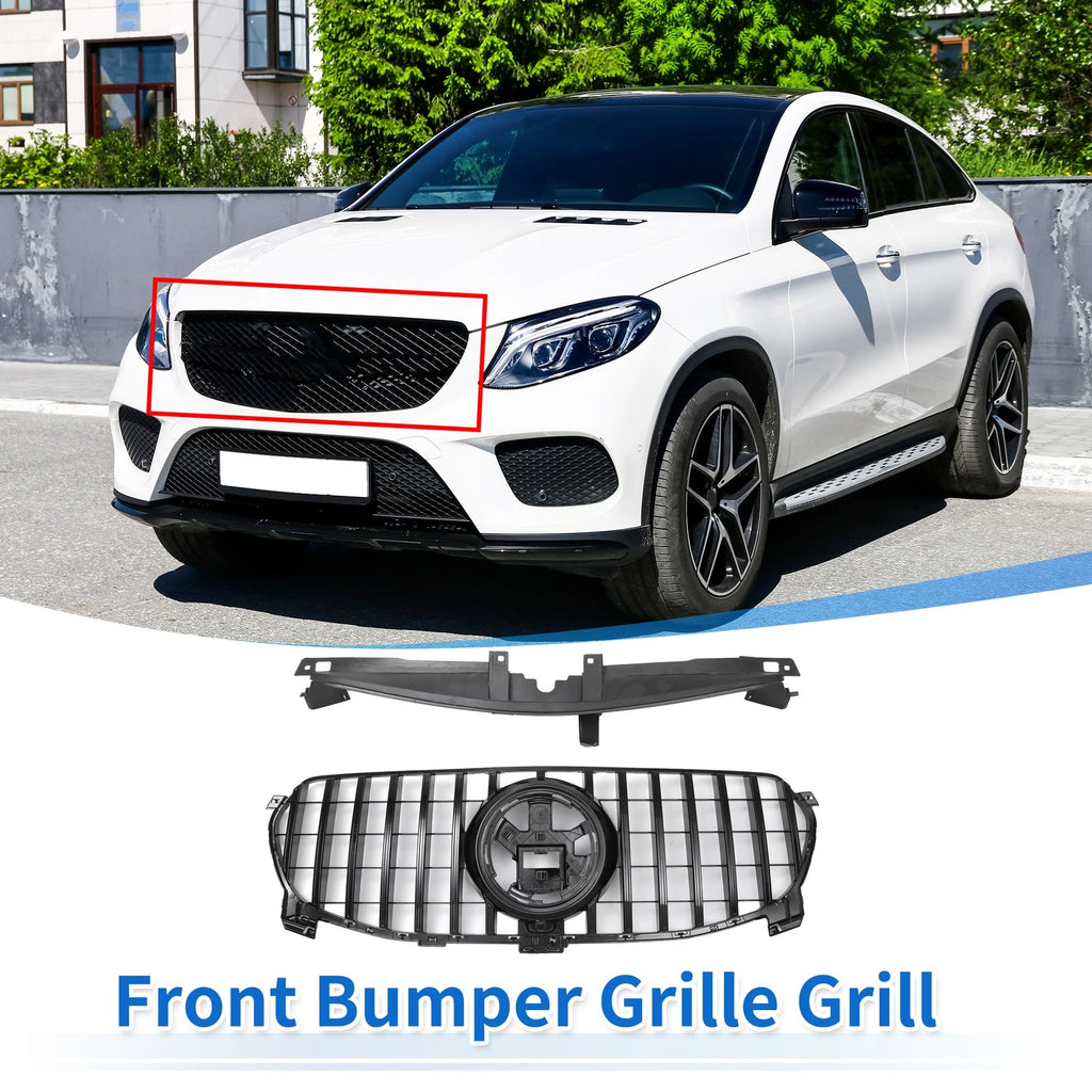Front Upper Bumper Grille for Mercedes-Benz GLE350 (2020–2022) Black
