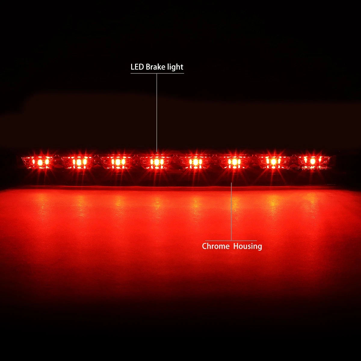 Full LED Third Tail Brake Light for Ford Escape (2013–2018) Chrome