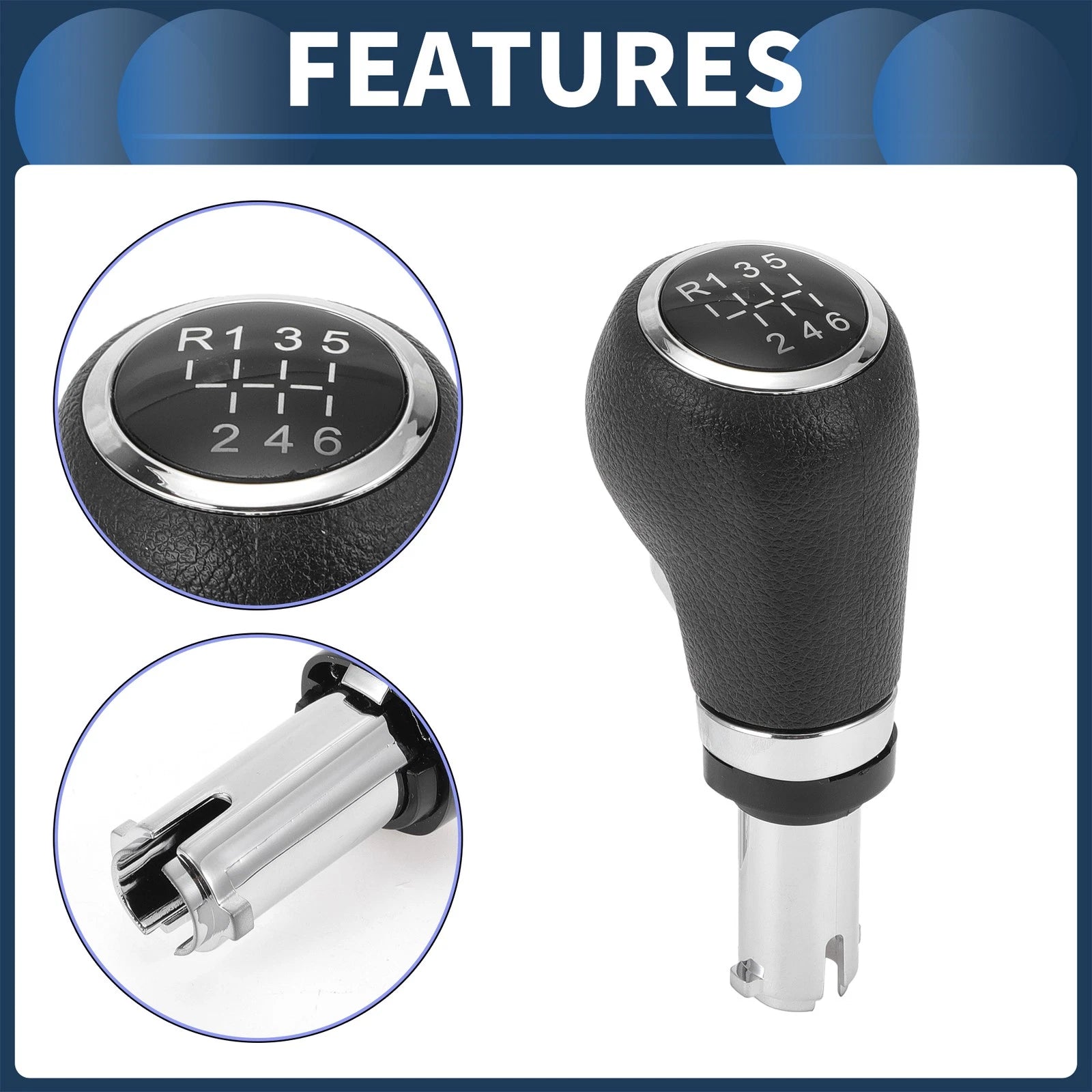 6 Speed Manual Gear Shift Knob for Chevrolet Trax (2013–2020) Plastic Faux Leather