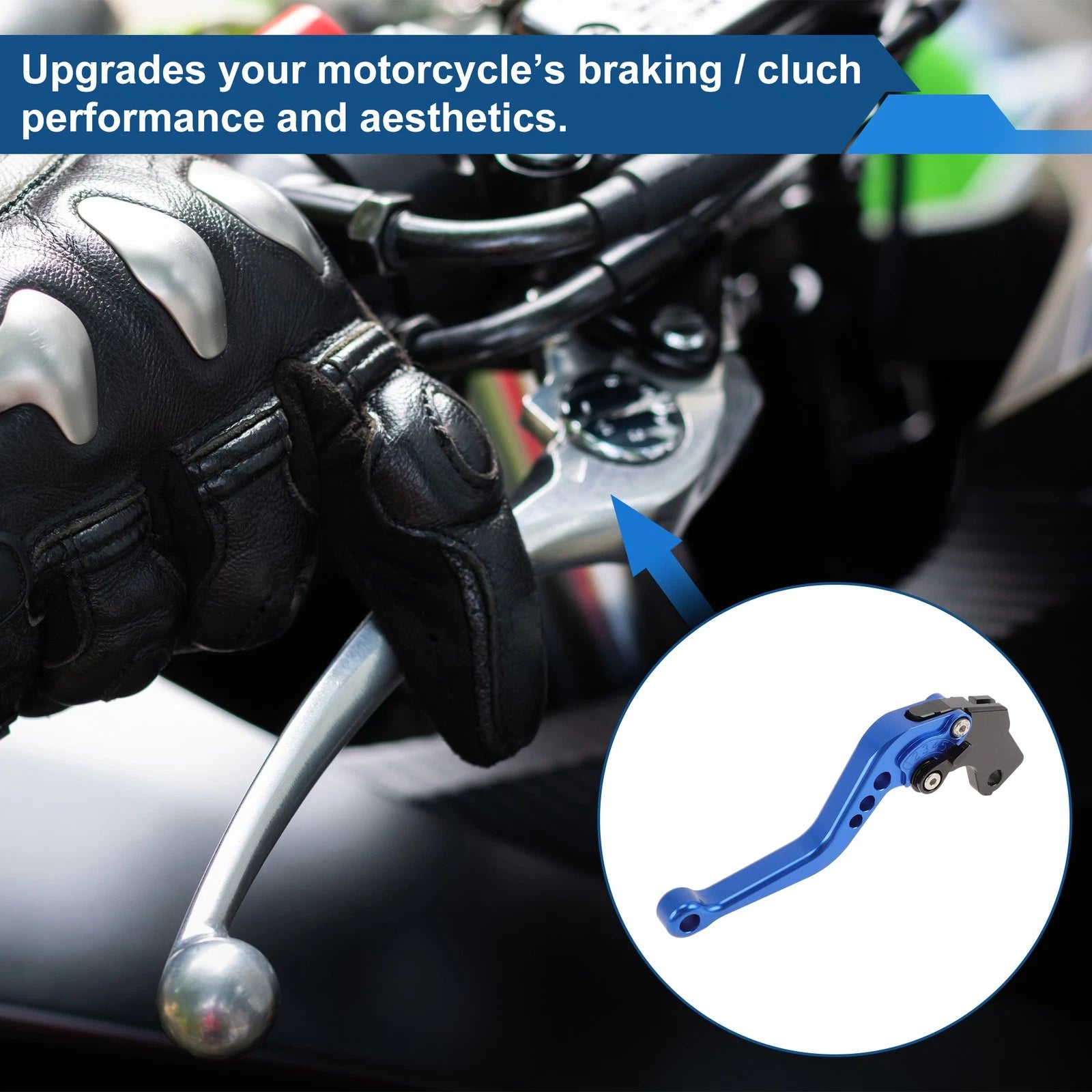 Adjustable Short Brake Clutch Levers Set of 2 for Suzuki SV650 (1999–2010) Solid Blue