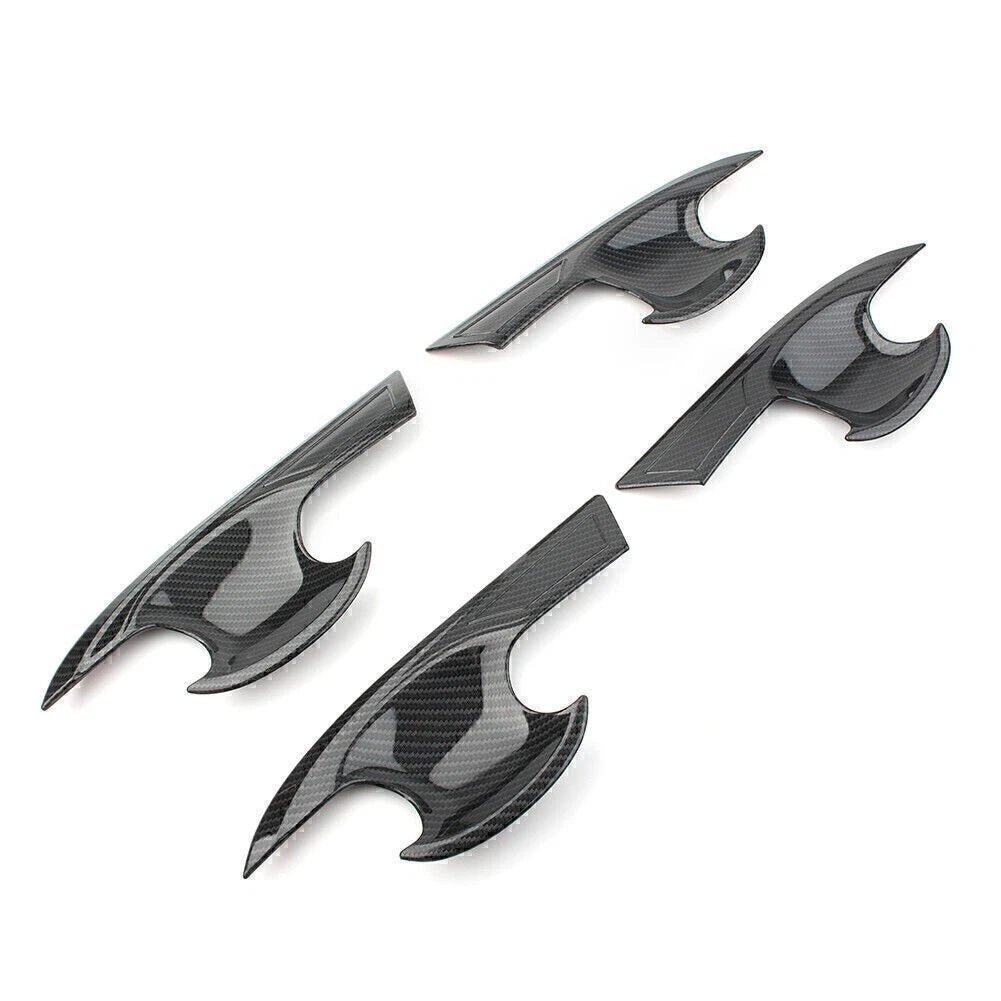 4X Carbon Fiber Door Handle Bowl Cover Trim for Honda Civic (2016–2018)