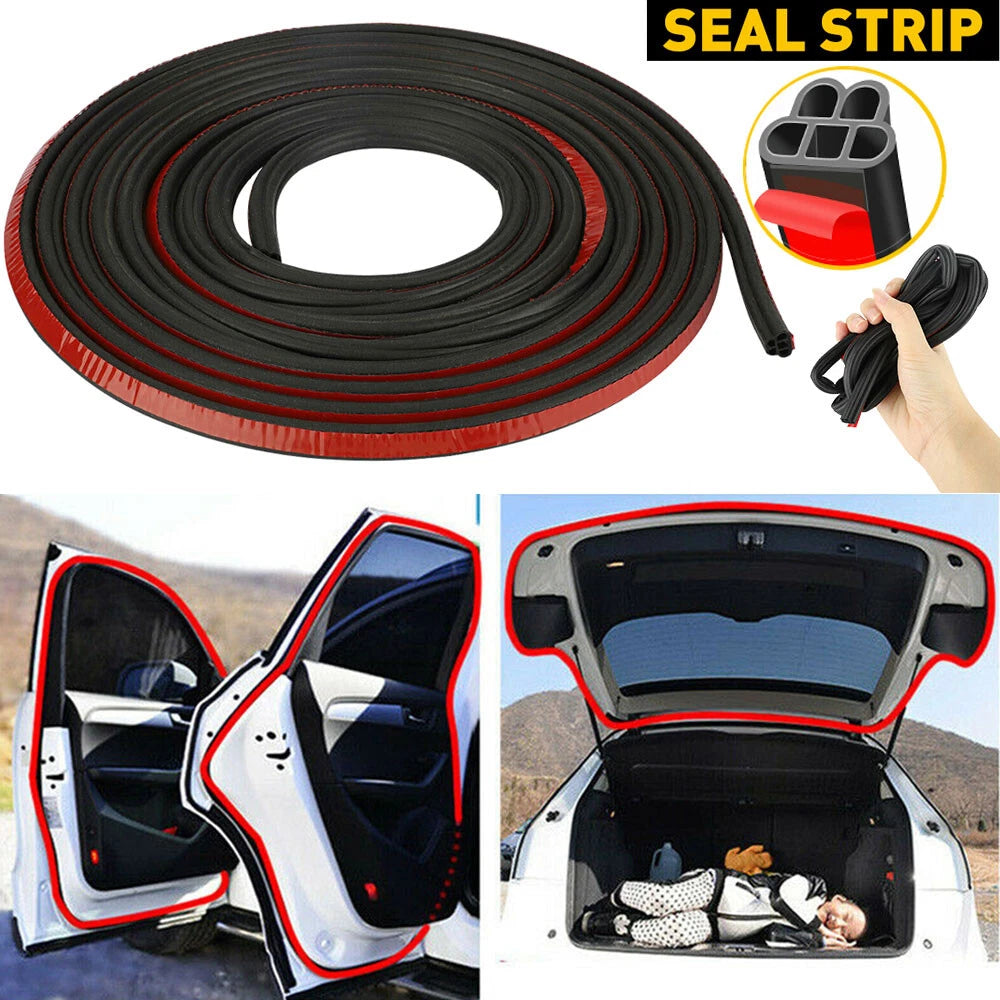 5M Black Rubber Weather Strip Trim for Auto Car Window Lock Trunk