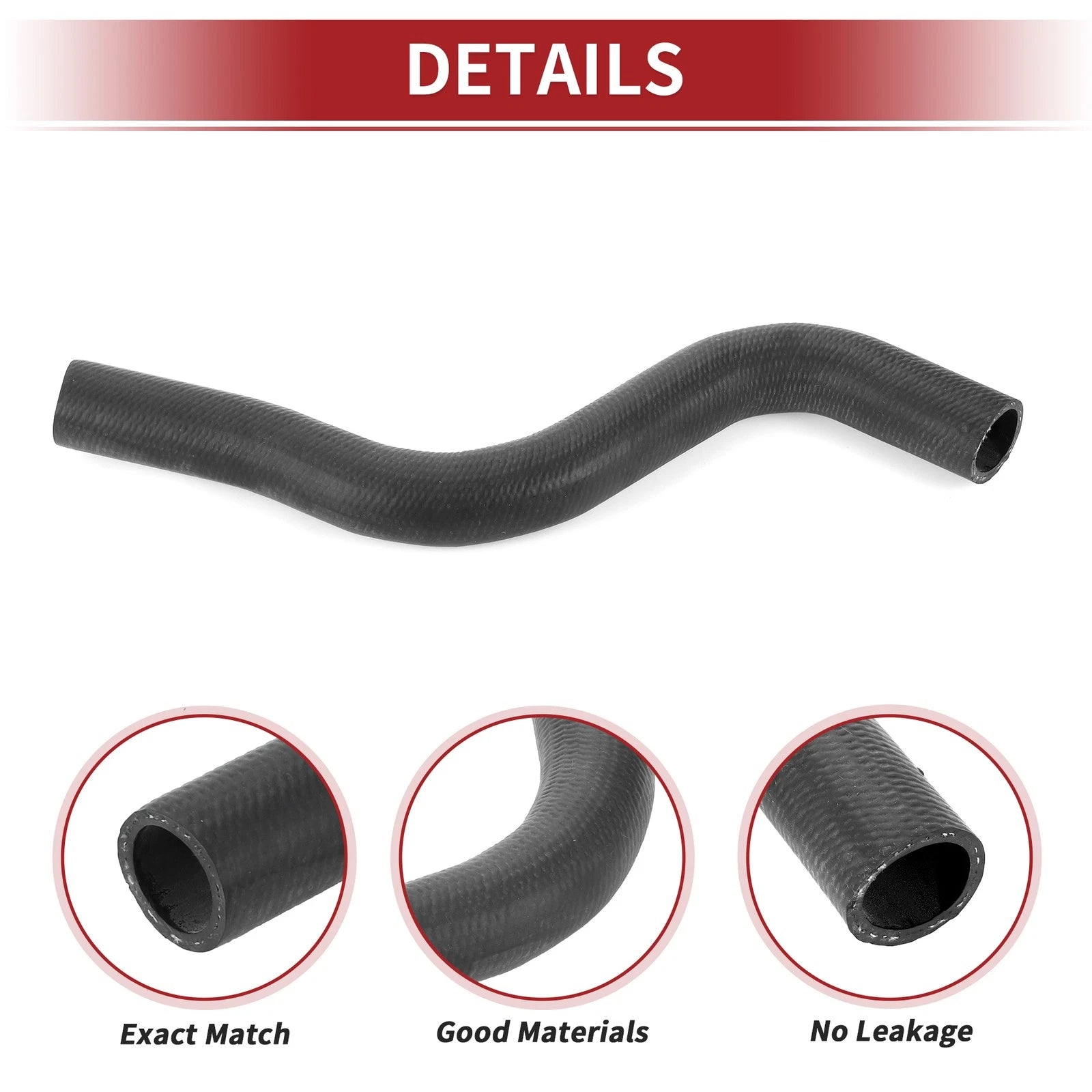 Radiator Hose for Honda Accord (2013–2017) No. 195015A2A01 Rubber Black