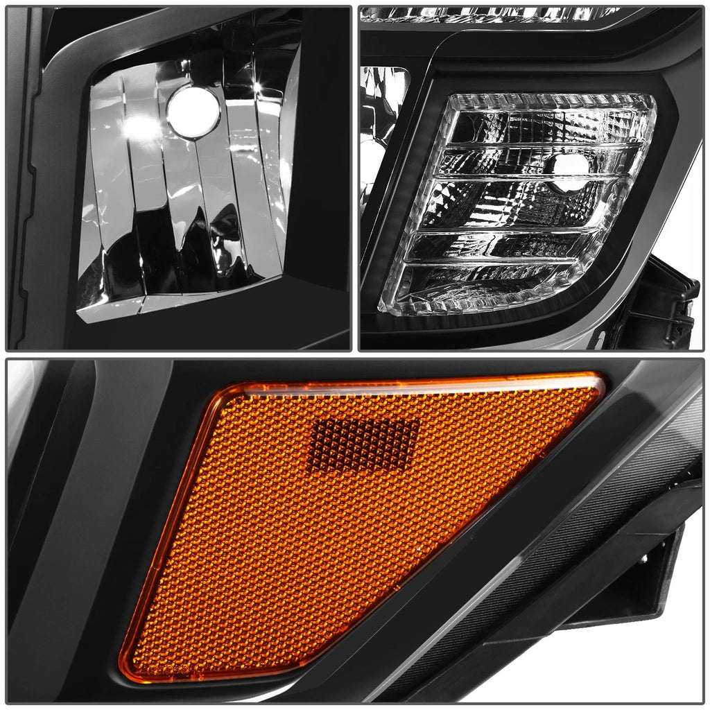 Headlight Lamps Assembly for Nissan Titan XD (2016–2024) Black/Amber