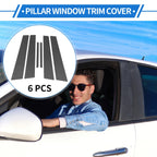 Set of 6 Door Pillar Window Trim for Kia Forte K3 (2014–2018) Carbon Fiber