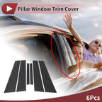 Door Pillar Window Trim for Ford Focus (2019–2023) Carbon Fiber Black