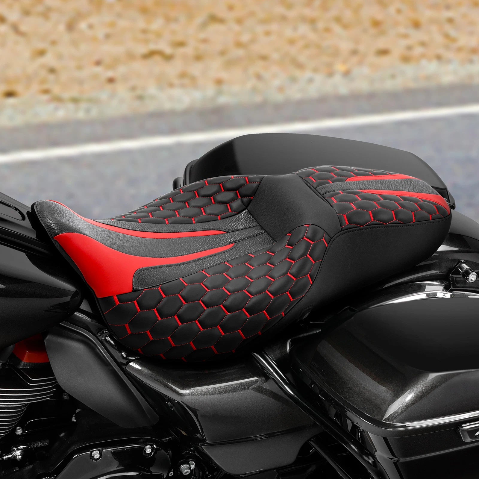 Heated Seats for Harley Electra Tri Glide (2009–2023) Black Red